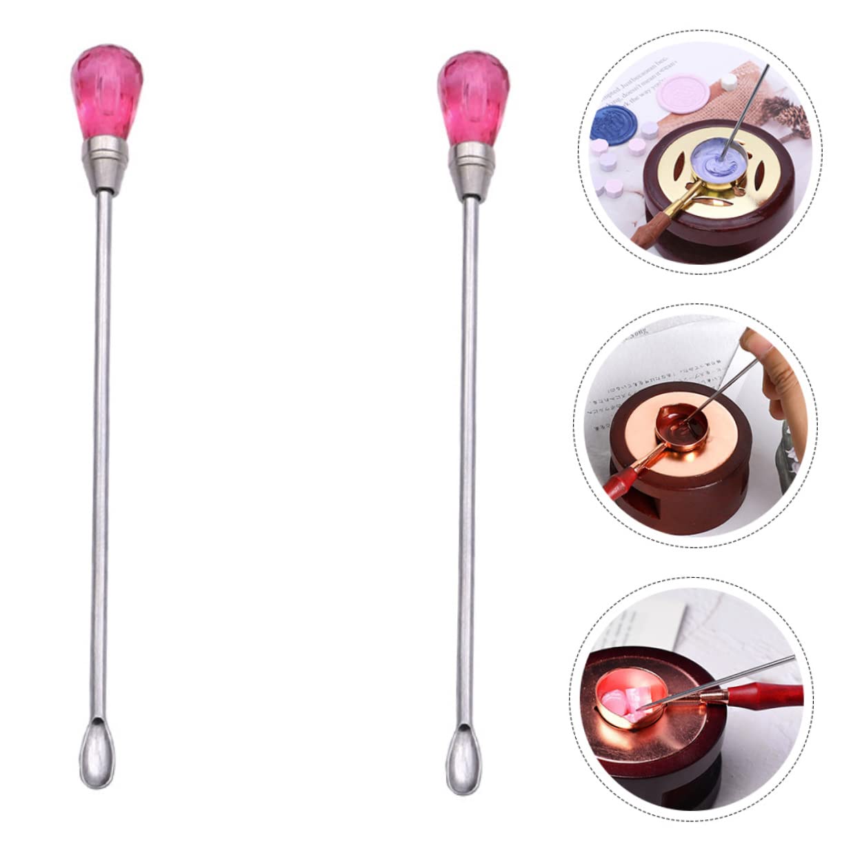 LIFKOME 2Pcs Sealing Wax Stirring Sticks for Melting Wax Long Handle Design for Safety Easy to Clean for Candle Making and Craft Projects for Sharing with Friends