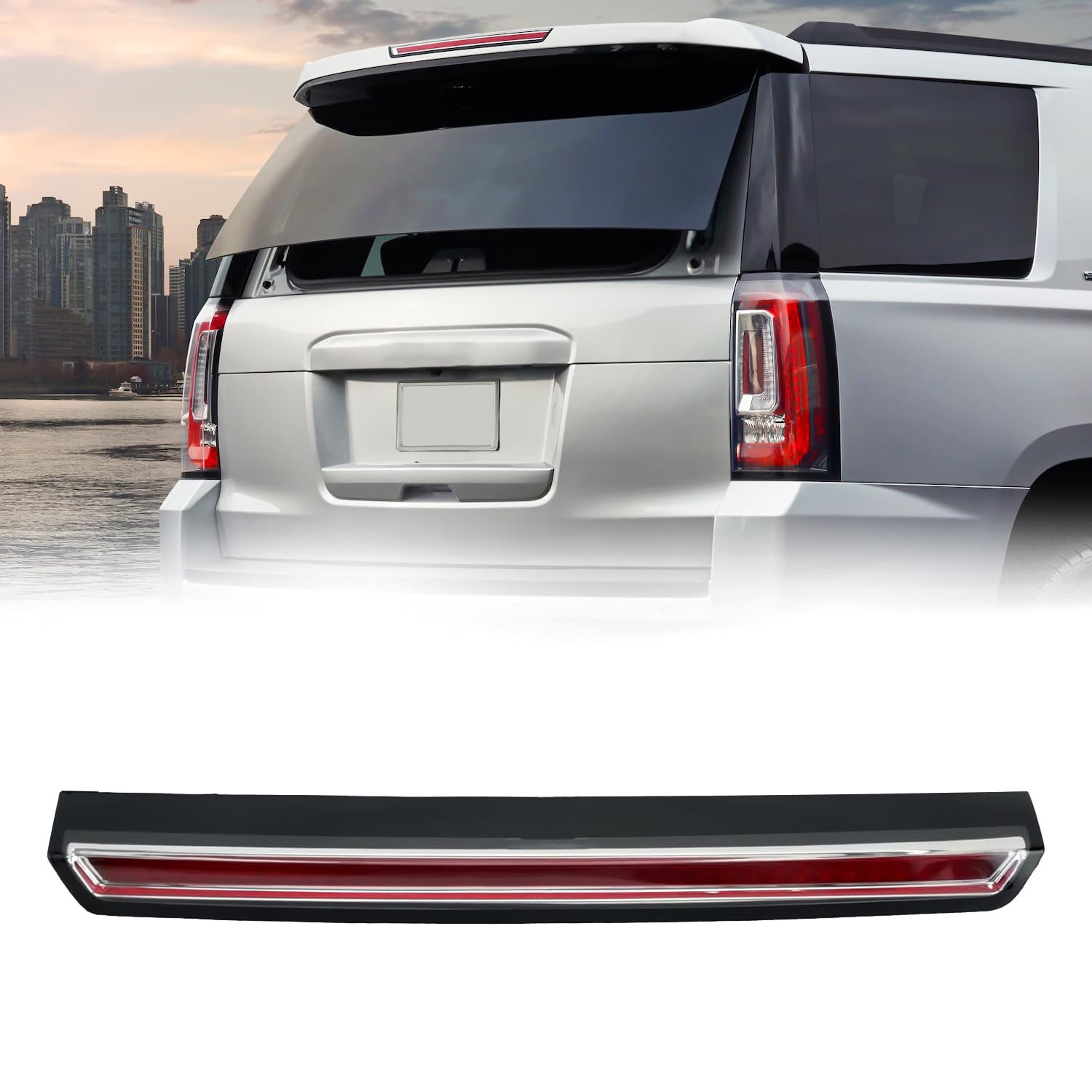 KARPAL Third Brake Light Assembly Compatible with GMC Yukon/Yukon XL Cadillac Escalade/Escalade ESV 2015 2016 2017 2018 2019 2020 LED Center High