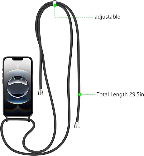 Miniatura 330 de ZTOFERA Funda para iPhone 13 Pro con correa, funda cruzada para teléfono con cordón ajustable para el cuello para el hombro, silicona suave a prueba