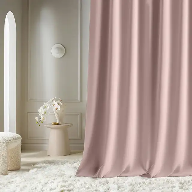 Kirsch Gardin Ribbon Pleat Curtain Aura 140x240cm Blackout Powder Pink