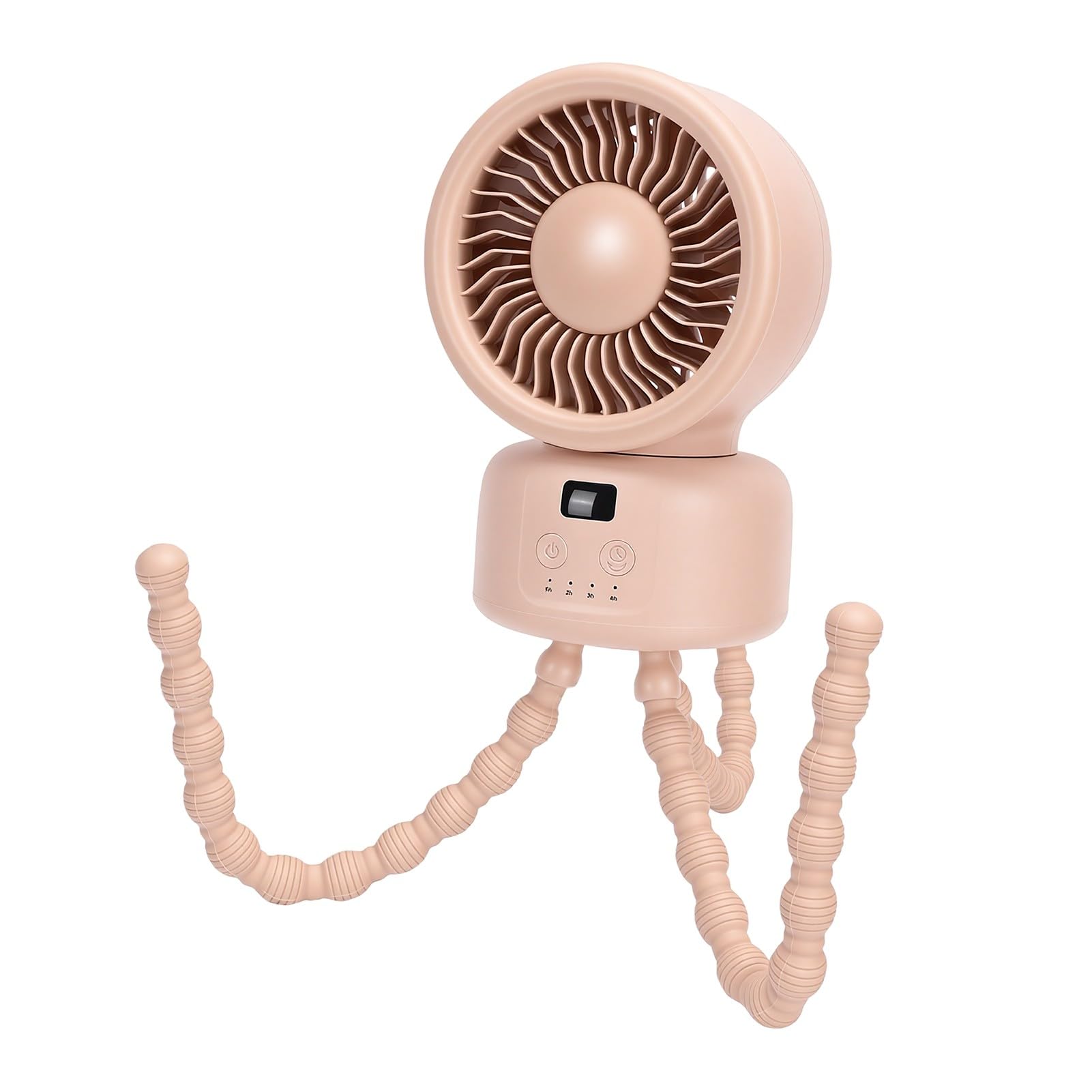 YWBL-WH Ventilador de Coche para Bebé Recargable, Tripode Flexible,