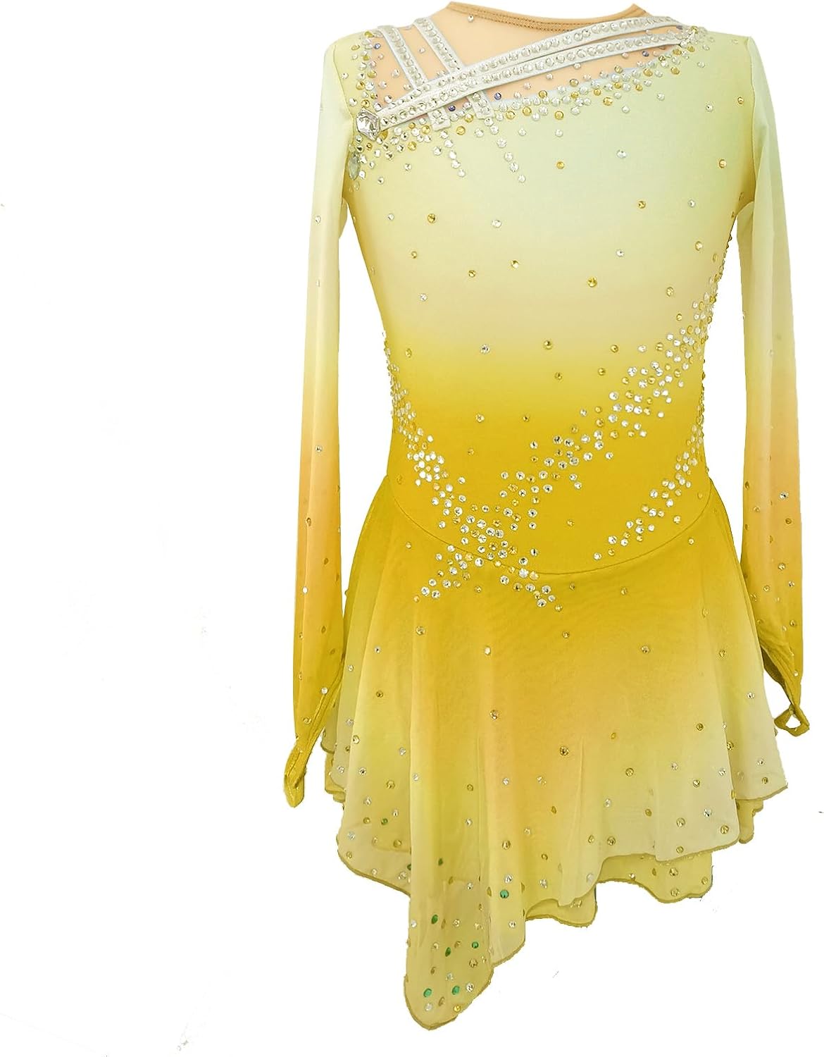 Girl's Purple Gradient Figure Skating Dress for Children and Adults Competition Clothing