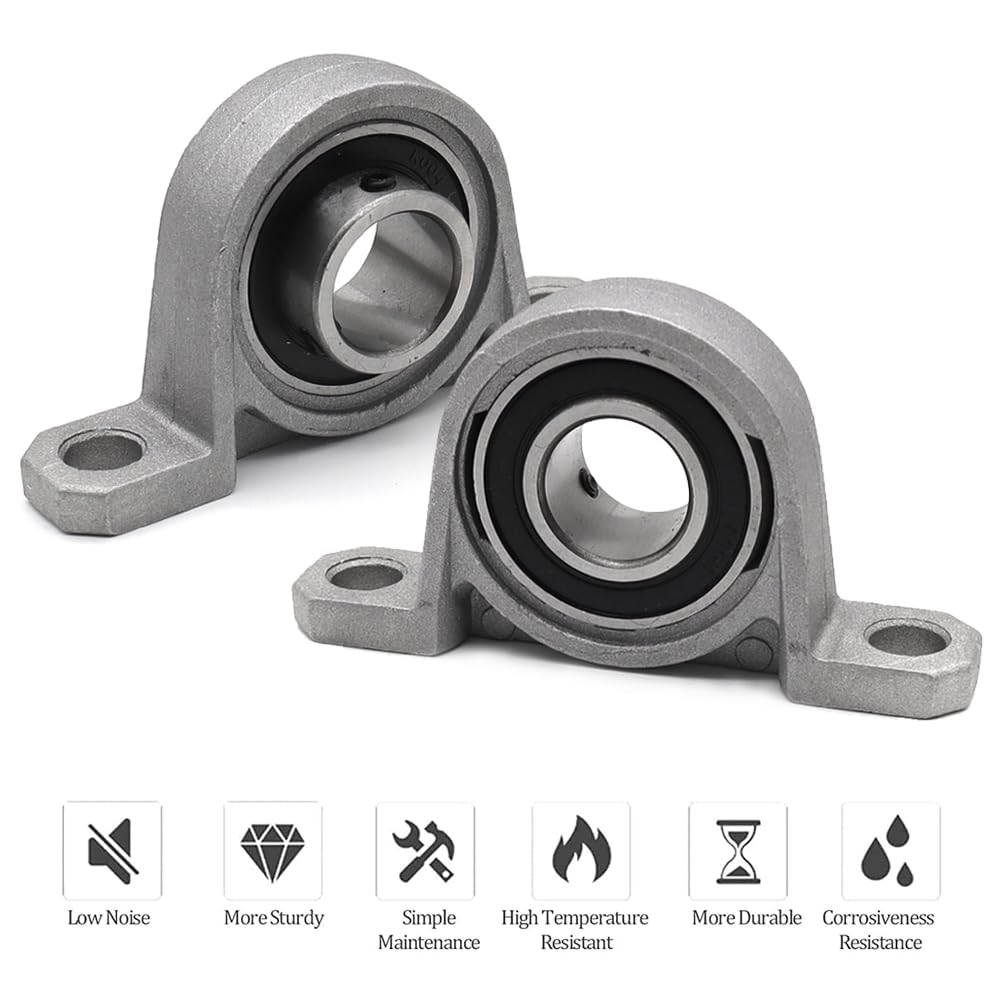 4 Pezzi 20mm Cuscinetti a Sfera con Supporto KP004 Cuscinetto a Sfere Autoallineante Può essere Utilizzato Come Accessori e Parti Meccaniche