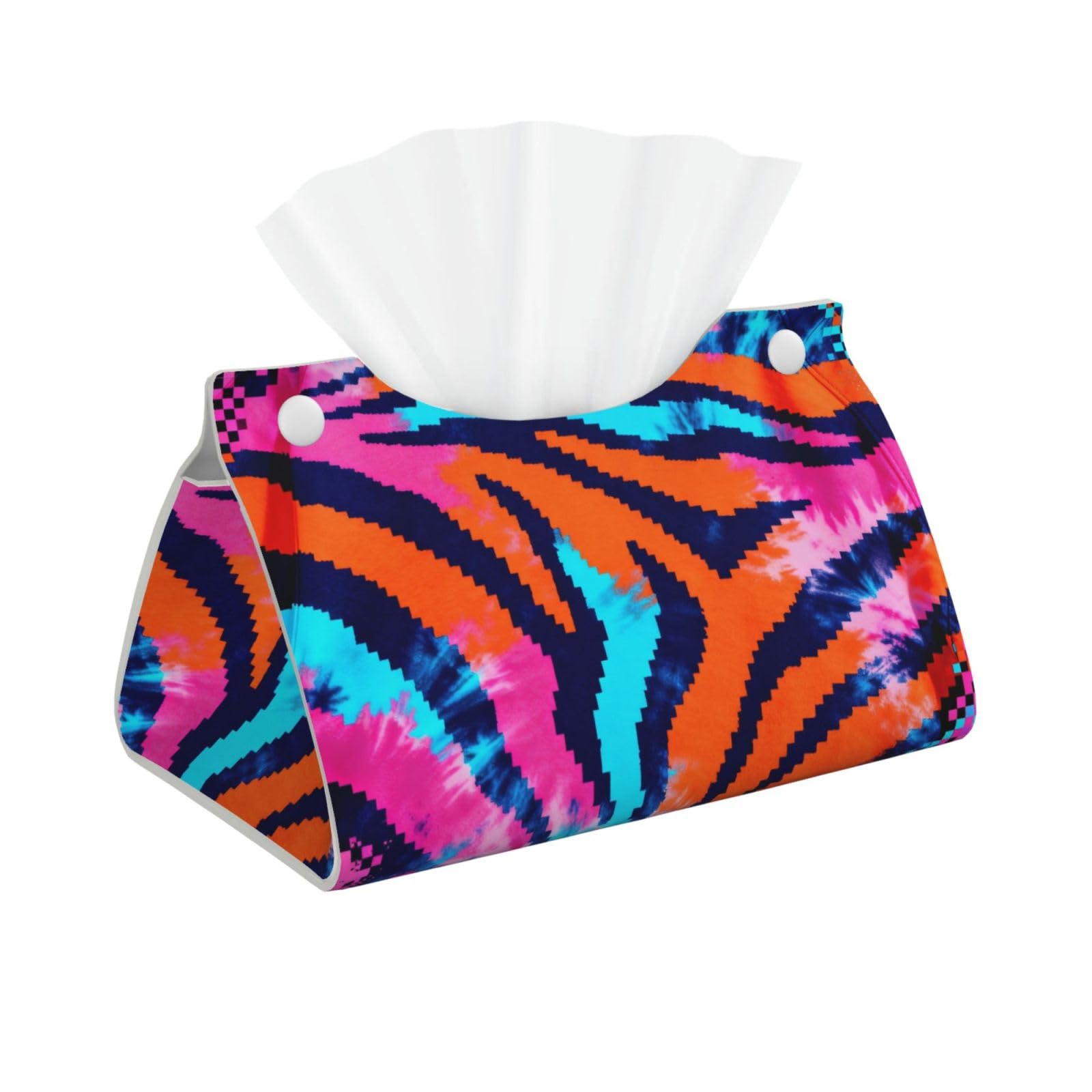 Animal stripes Long Leather Tissue Box Cover-Waterproof PU Leather Tissue Holder for Bathroom, Decorative Rectangular Tissue Case