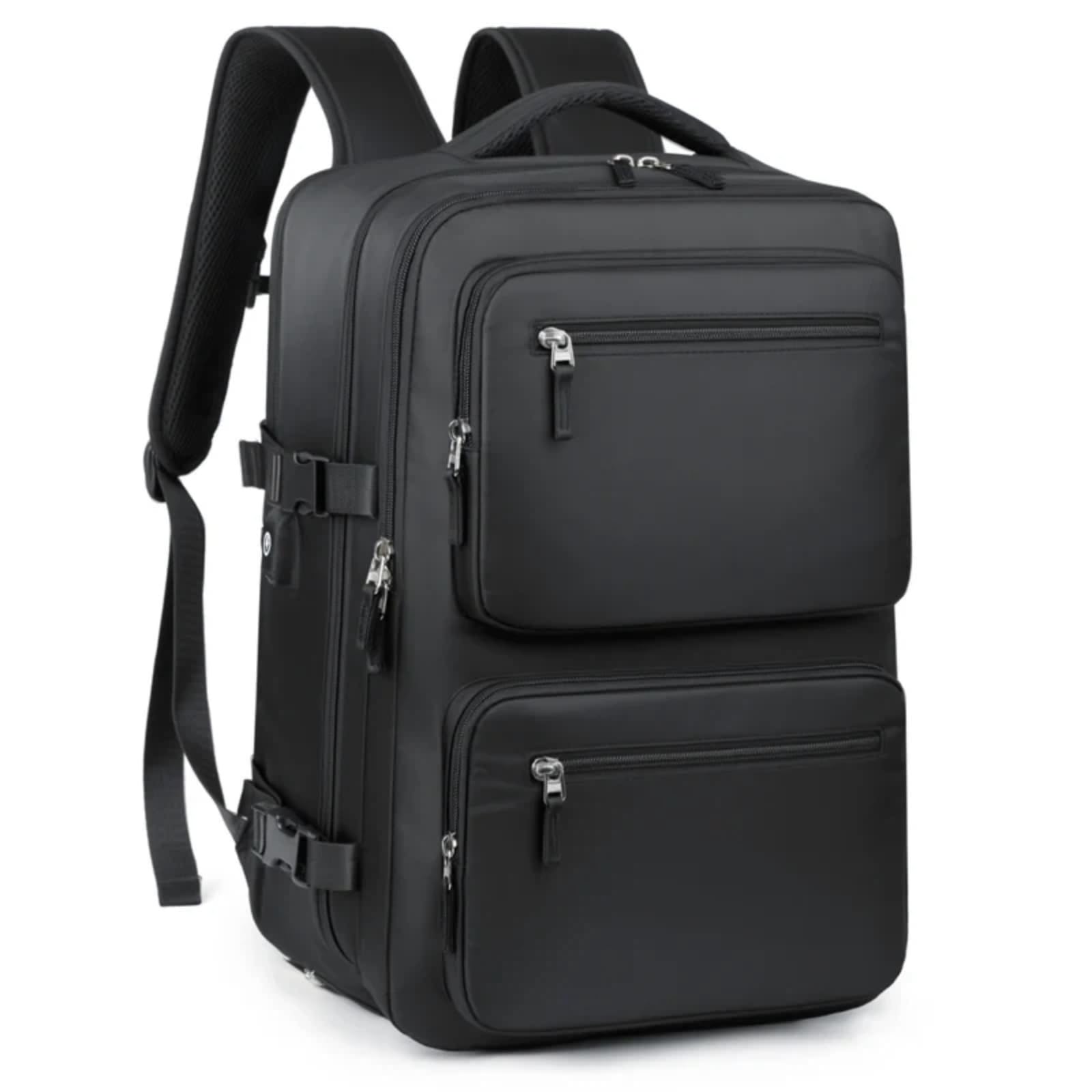 Zaino da viaggio unisex di grande capacità, borsa impermeabile multifunzionale per viaggi all'aperto(nero,15 pollici)