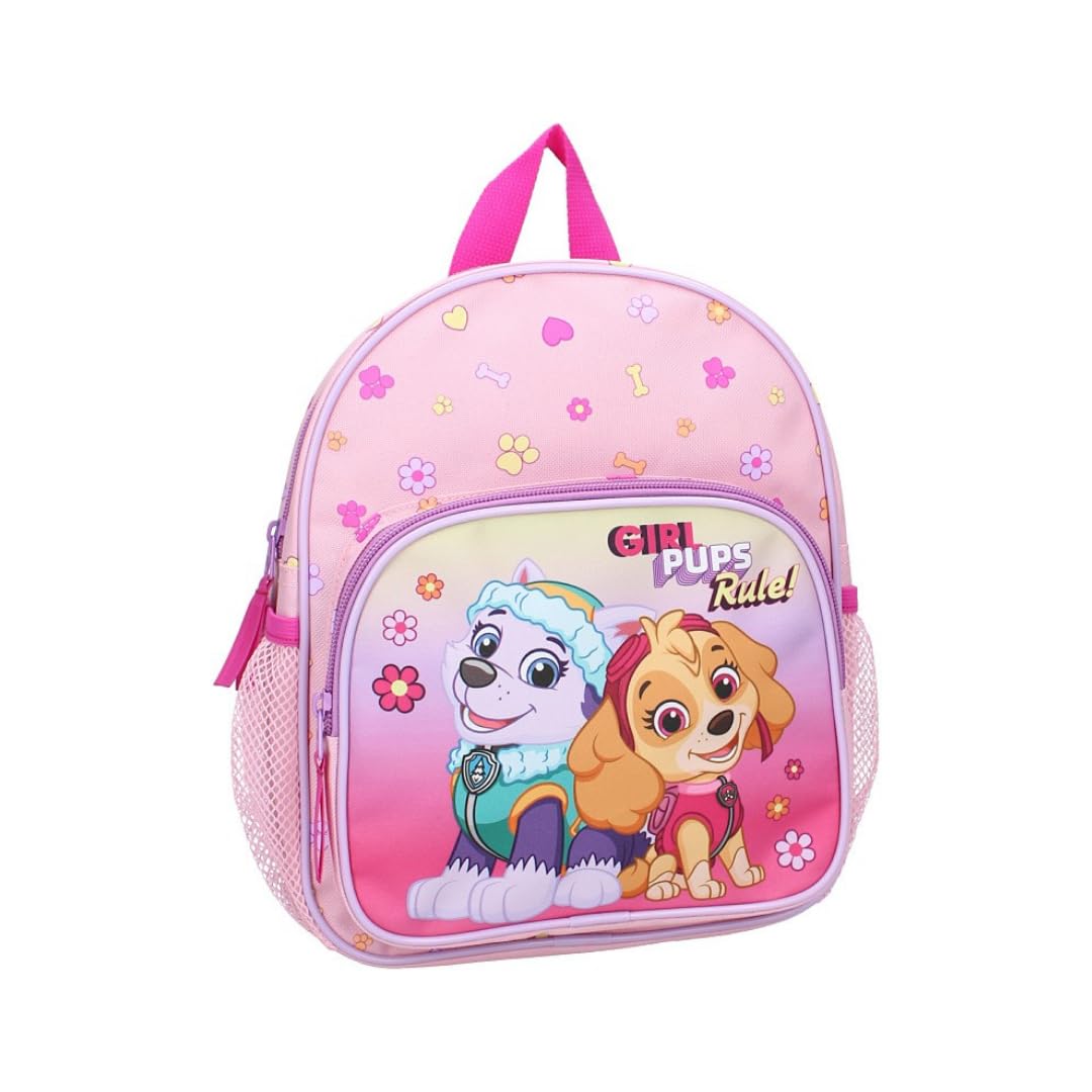 mybagstory Mochila para niña con diseño de patrulla rosa para niño, escuela infantil guardería, guardería, mochila para niña, talla 29 cm, tirantes ajustables, idea de regalo, Patrulla Canina -