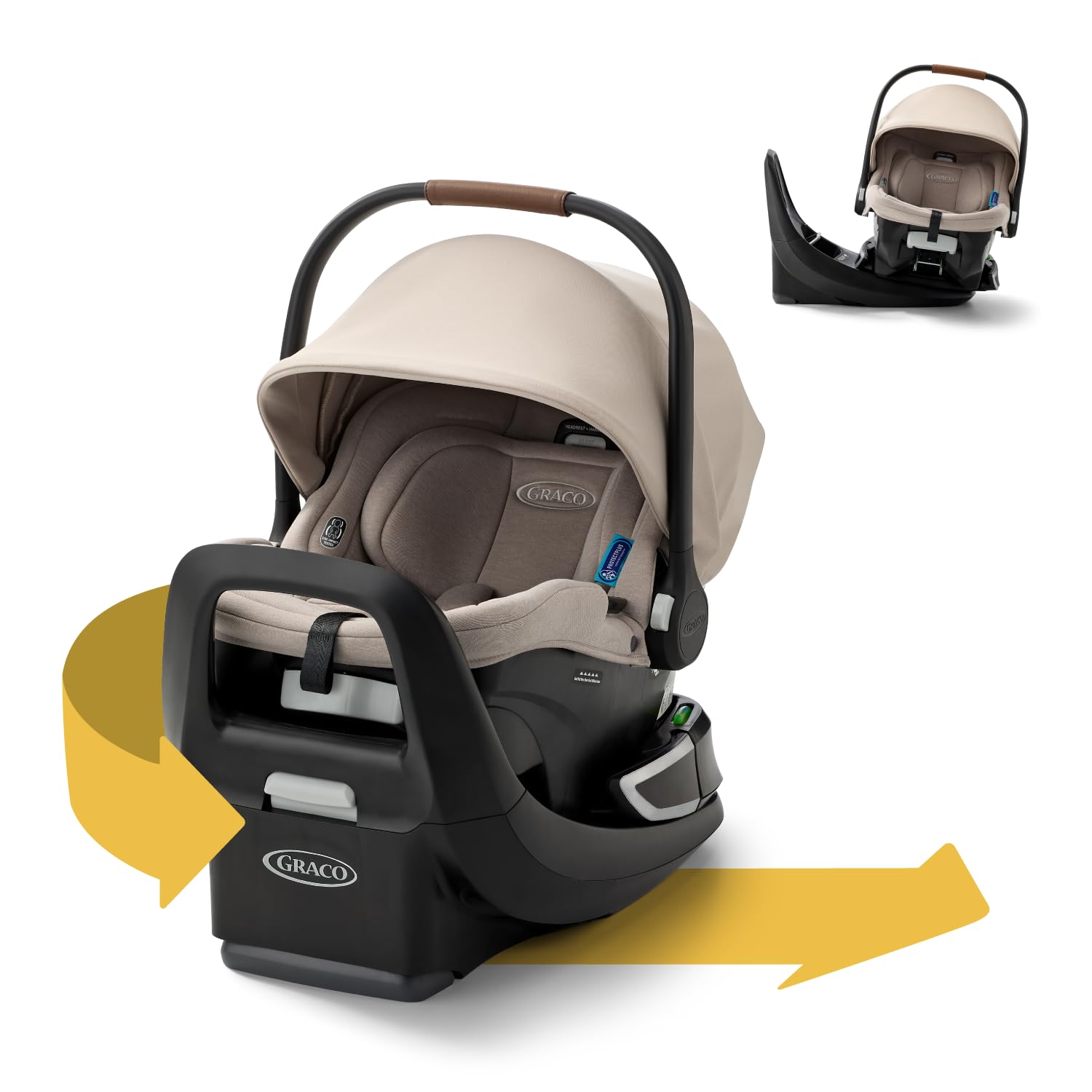 Graco SnugRide Turn & Slide Infant Car Seat, Rear Facing Rotating Car Seat with Base for 4-30 lbs. with 180 Degree Turn for Easy Access, Lightweight Carseat with SnugLock Technology, Noir — view 12