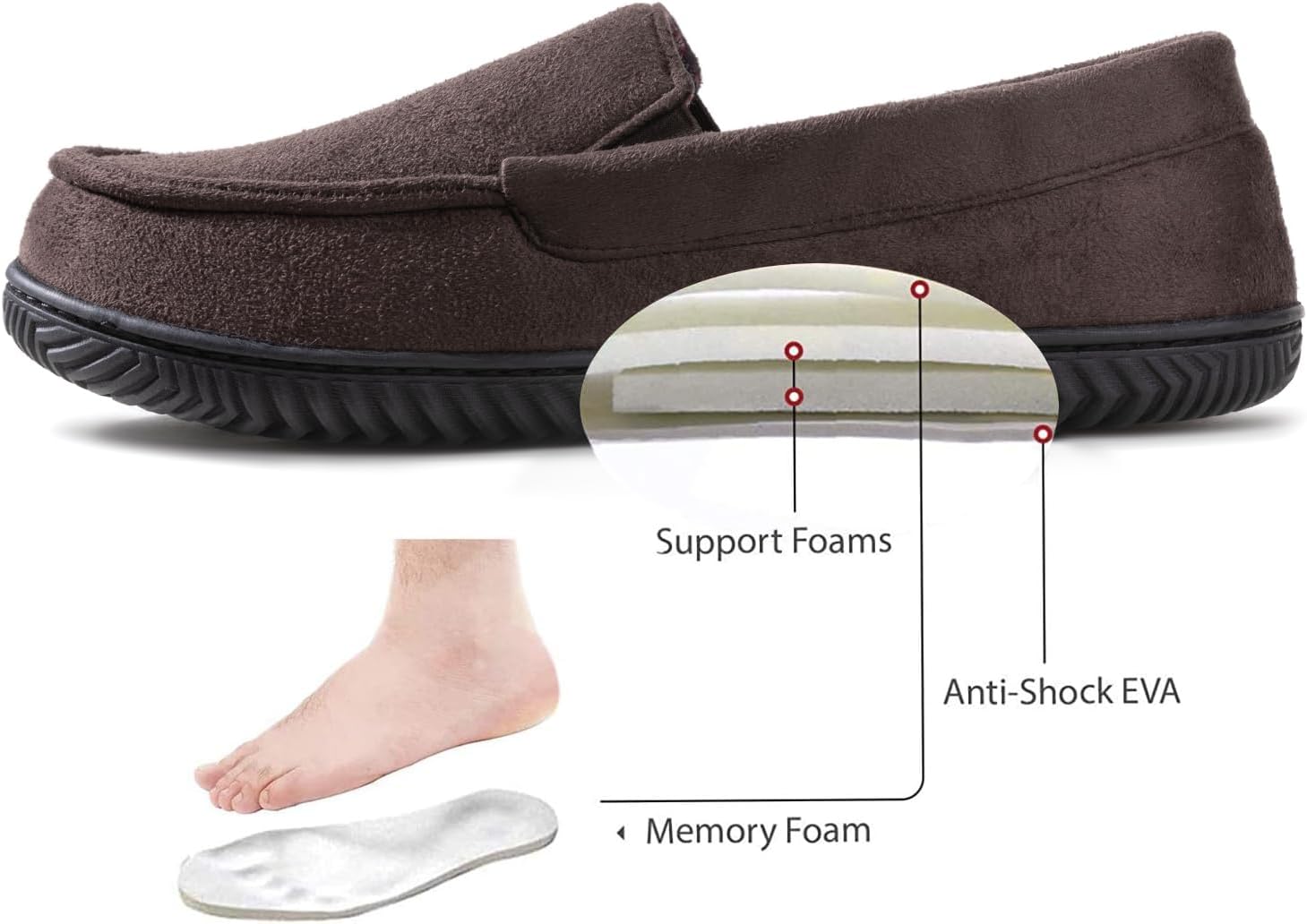 RockDove Men's Alexander Flannel Lined Loafer Slipper - Image 4