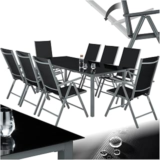 tectake® Aluminium Sitzgruppe 8+1