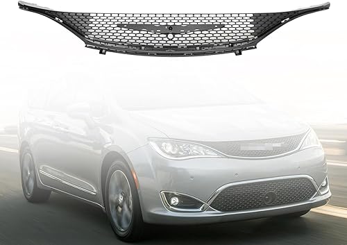 Parrilla superior delantera para Chr-ysl-er Pacifica 2017-2020 Negro