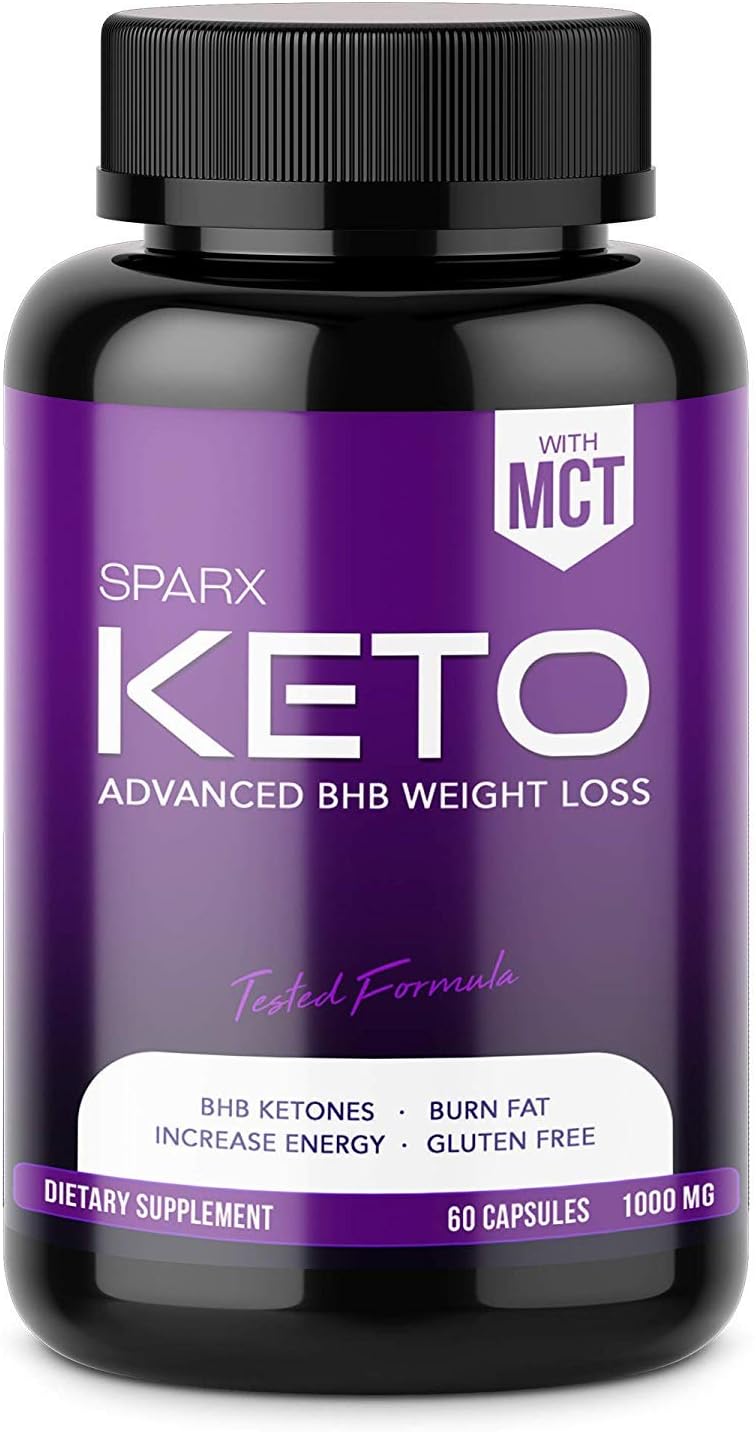 SPARX - (1 JAR) Keto BHB Exogenous Ketones 1000mg (30 Day Supply), Keto Fat Burner - Support Ketosis, Boost Energy, & Enhance Focus, Perfect Keto Weight Loss Capsules, Beta-Hydroxybutyrate BHB Salts