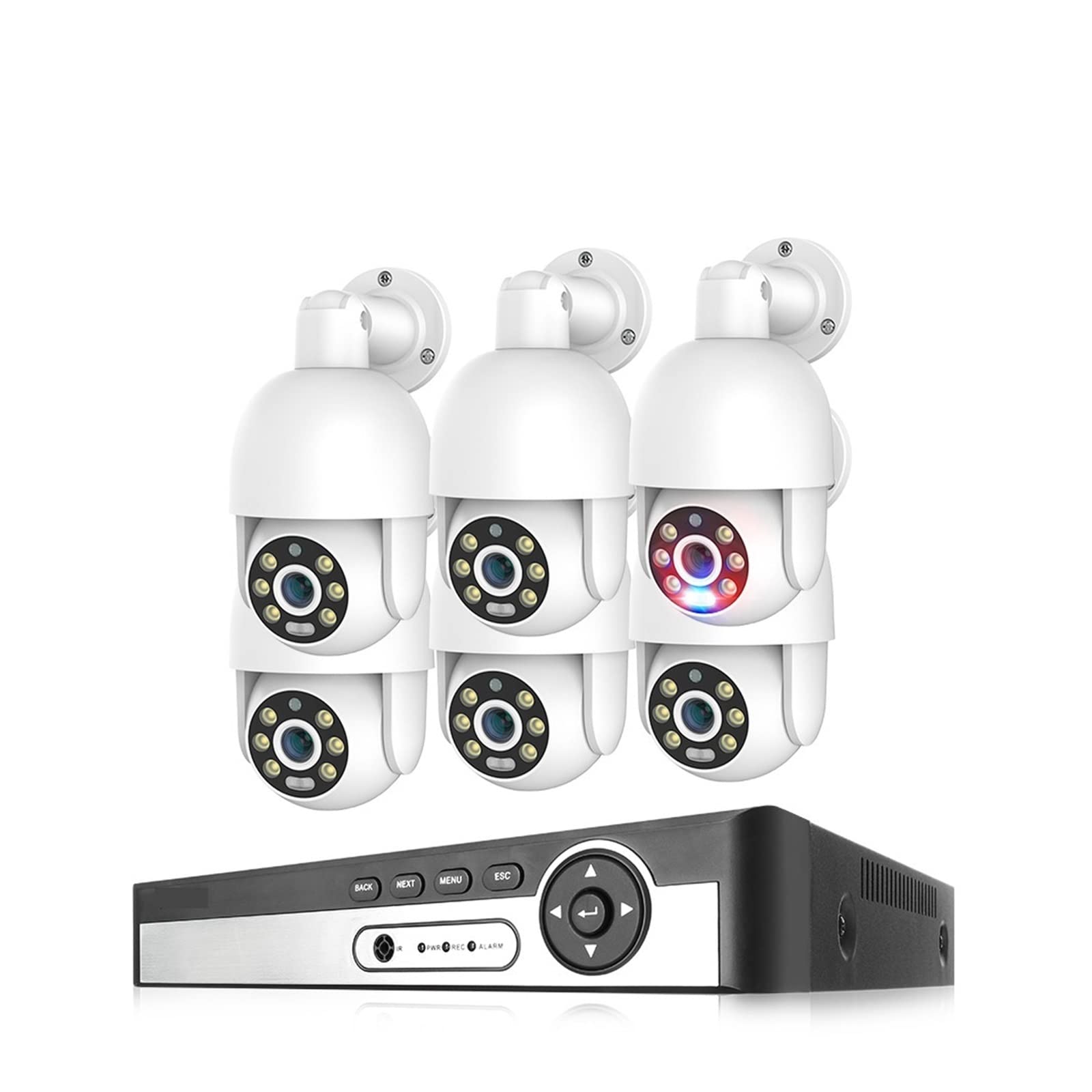 8CH 5MP 4K Poe Kamera System H.265 8MP Smart Auto PTZ Kamera Zwei-Wege Audio Outdoor Video Überwachung Kit (None,8CH NVR and 6CAM 5MP)