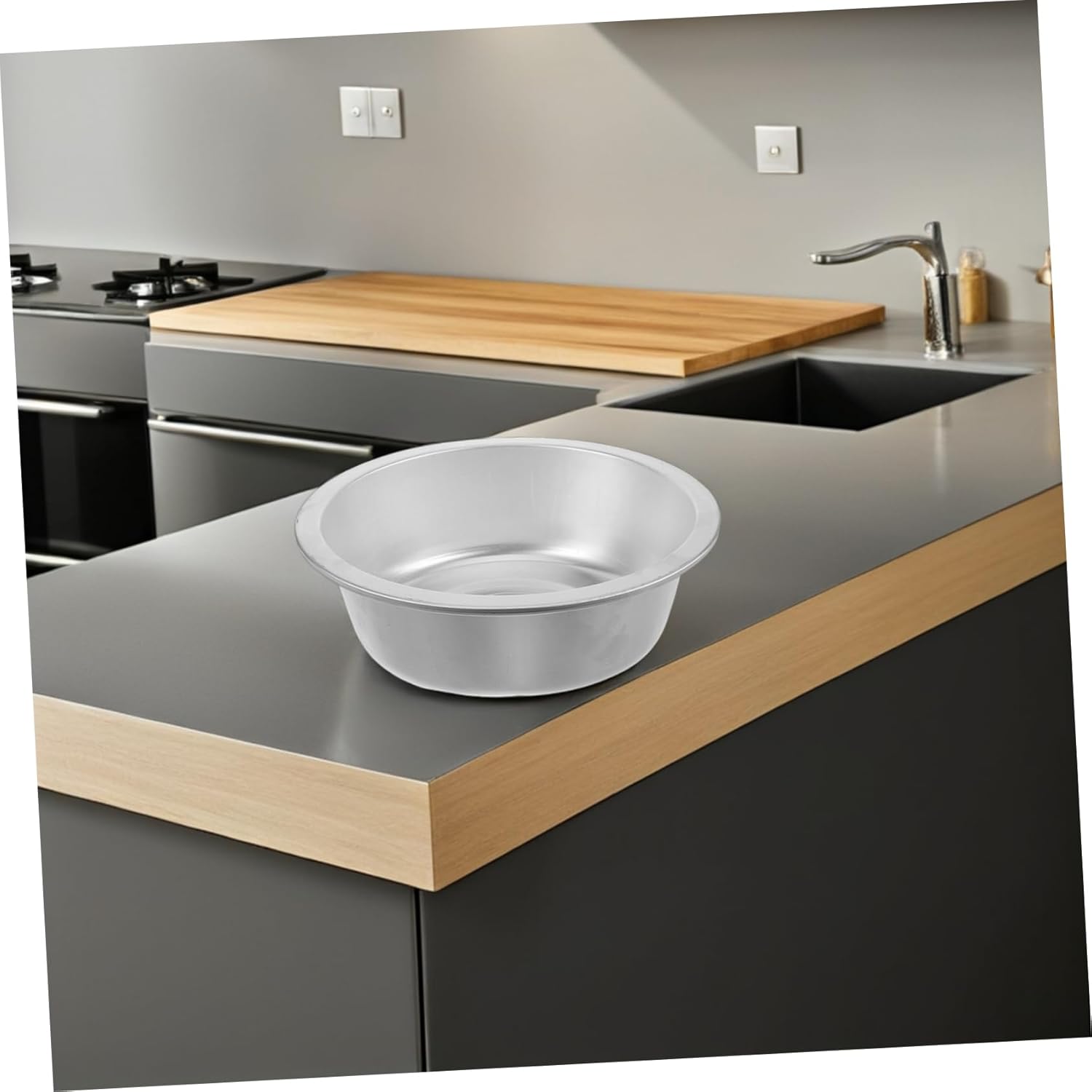 Cabilock Heavy Duty Aluminum Basin Large Metal Bowl for Kitchen Dish Washing Tub Vegetable Washing Face Wash Bowl