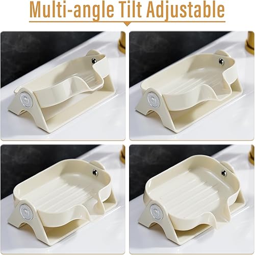 Miniatura 4 de Jabonera de drenaje mejorado, soporte para jabón de ángulo ajustable, mantiene el jabón seco, soporte para jabón en barra para fregadero, jaboneras