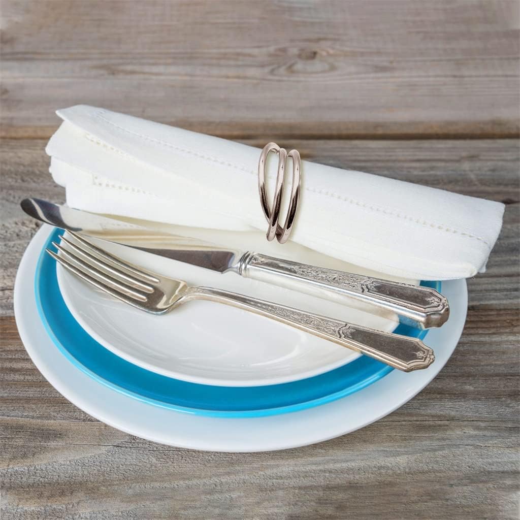 Golden Napkin RingsNapkin Buckles Restaurant Metal Napkin Holder Table Dinner Decor Cloth Towel Rings(D)