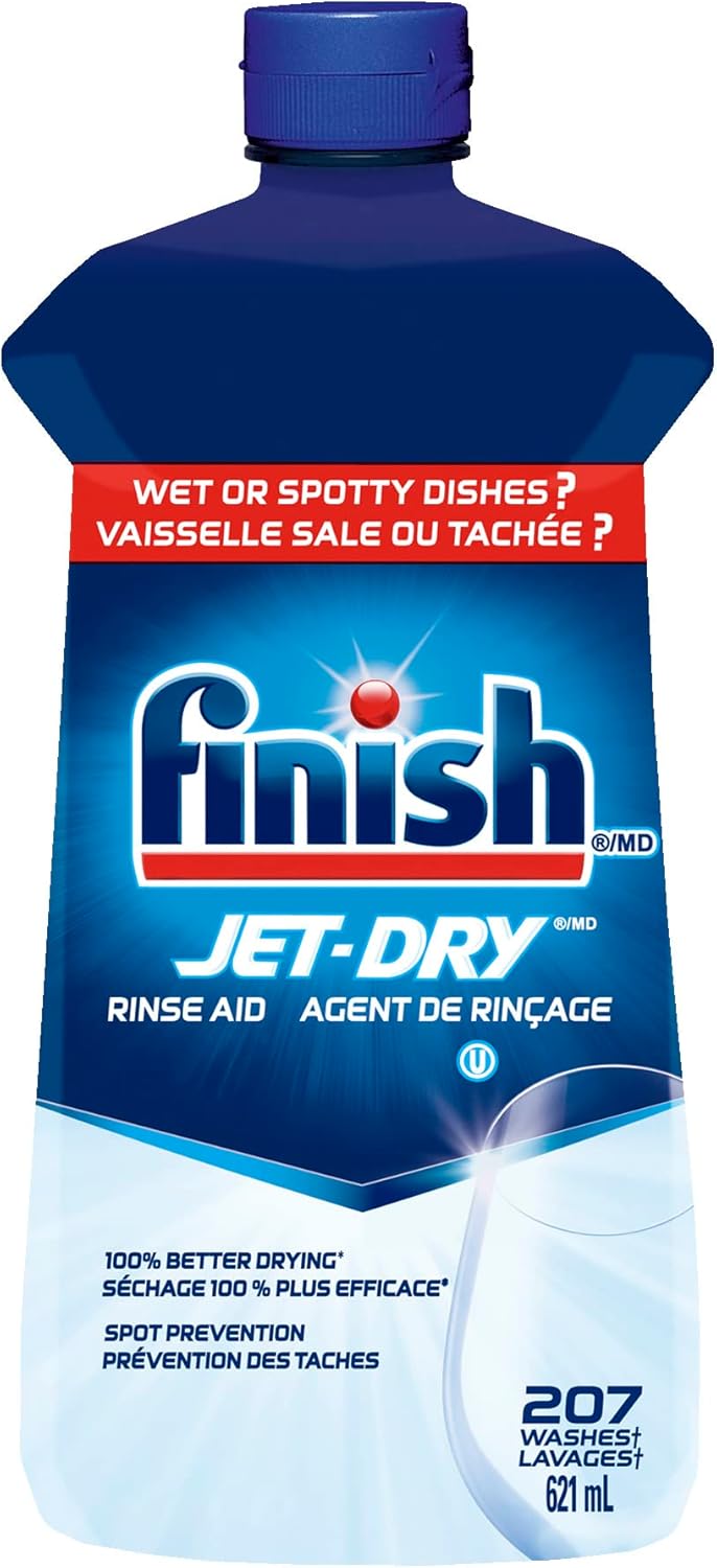 Finish Jet Dry Dishwasher Rinse Aid for Shinier and Dryer dishes, Spot