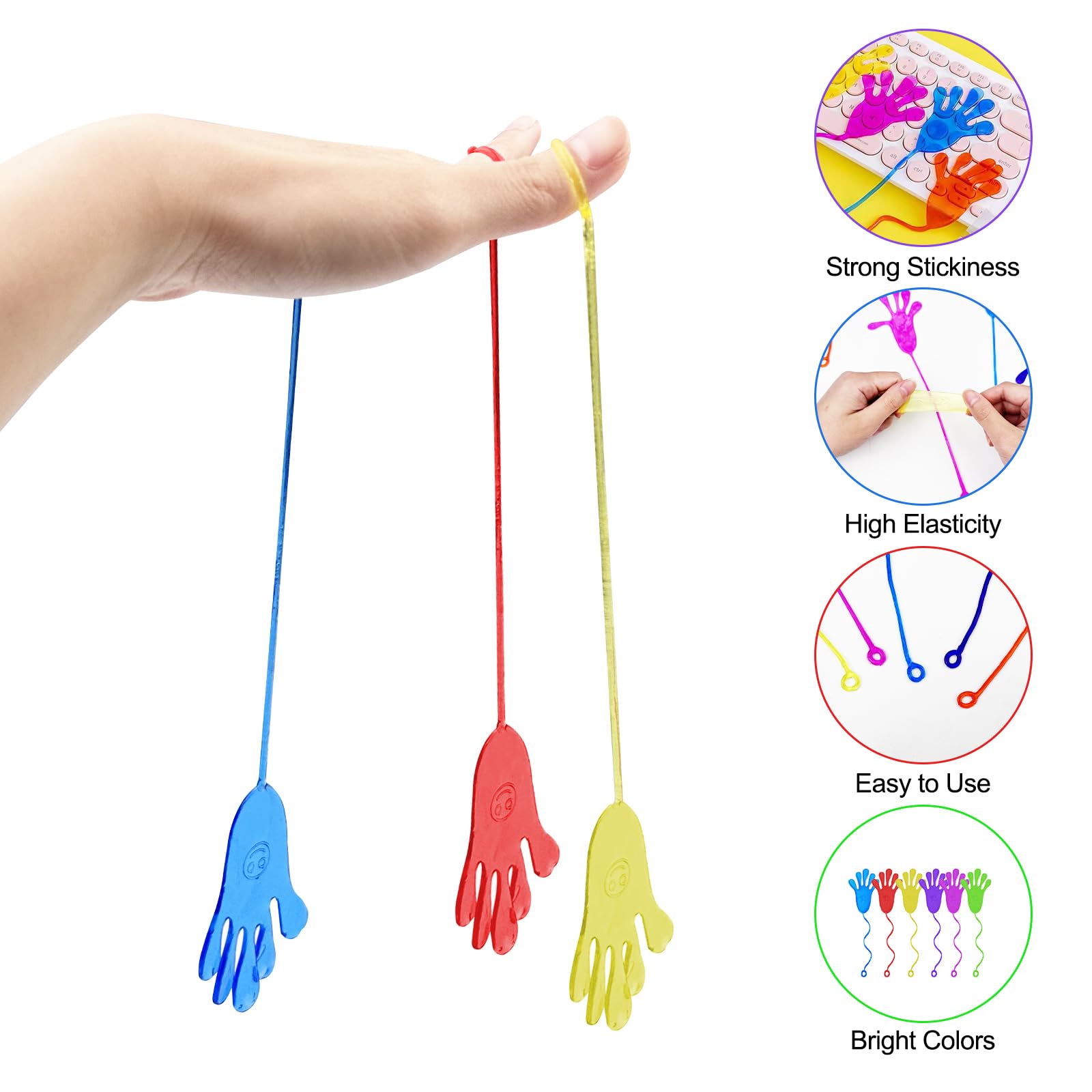 50 Stück Klatschhände Spielzeug - Bunte Klebehände Für Kindergeburtstage