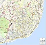 mapa centro lisboa imprimir Permanentemente unido (encapsulado) entre dos hojas de plástico resistente, flexible y transparente.