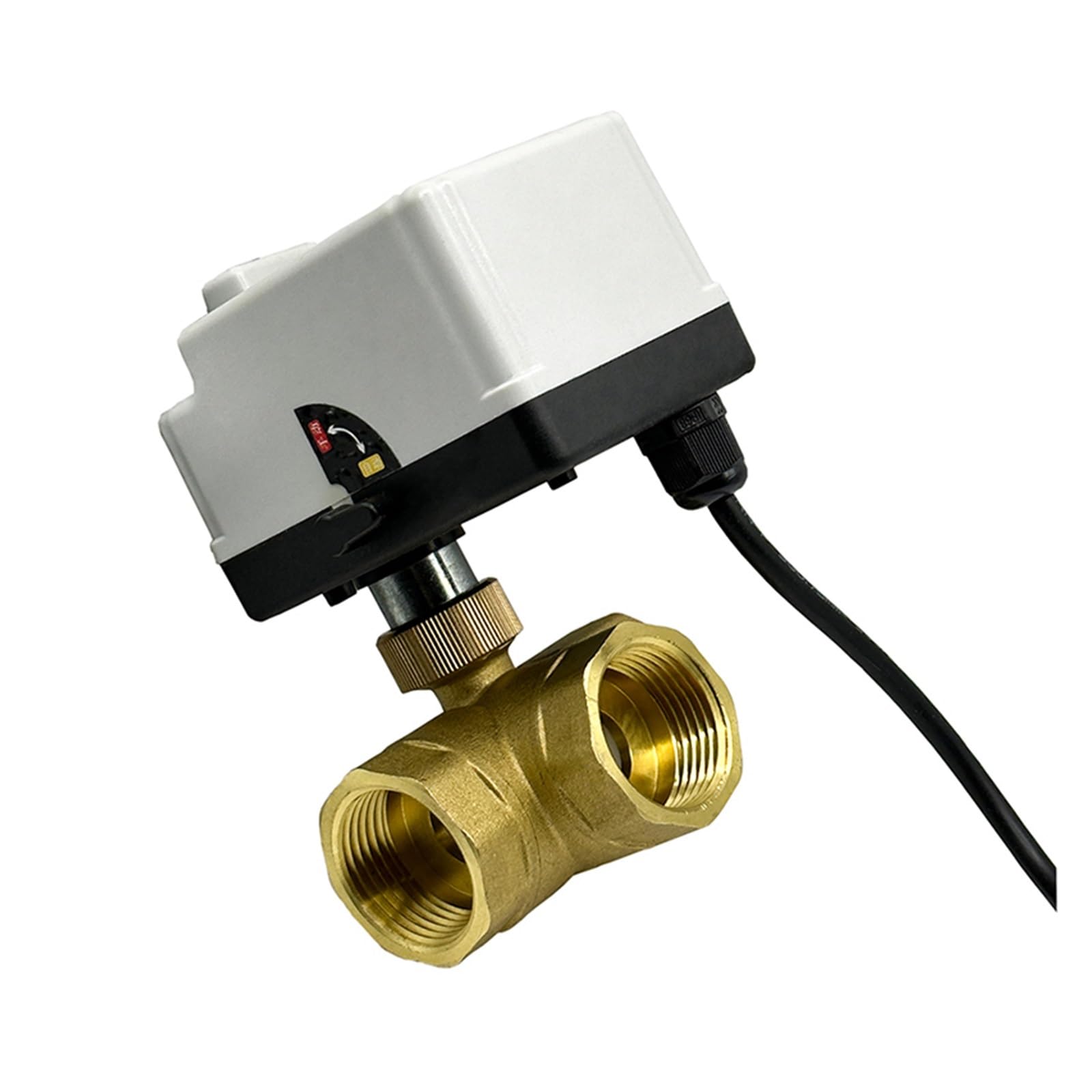 Válvula motorizada 3 vias Válvula de bola motorizada de 3 vías de 1/2 ", 3/4", 1 ", 2 pulgadas, válvula de bola eléctrica, válvula de bola de latón, Control de dos líneas con interruptor Manual ( Size