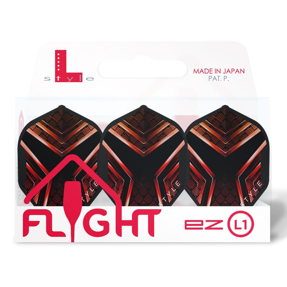 L-style L1 Standard Dart Flights – EZ – Genesis – Red – 2 Sets (6 Flights) — image 1