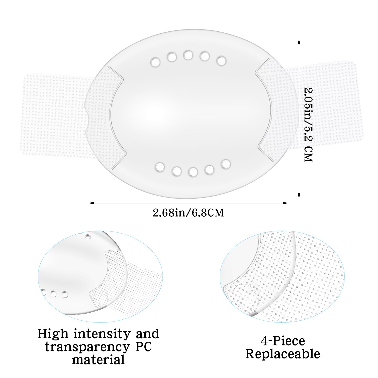 Eye Patches For Adults 4-Pack Clear Eye Shields After Cataract Surgery -  Breathable Protection Eye Shield After Surgery