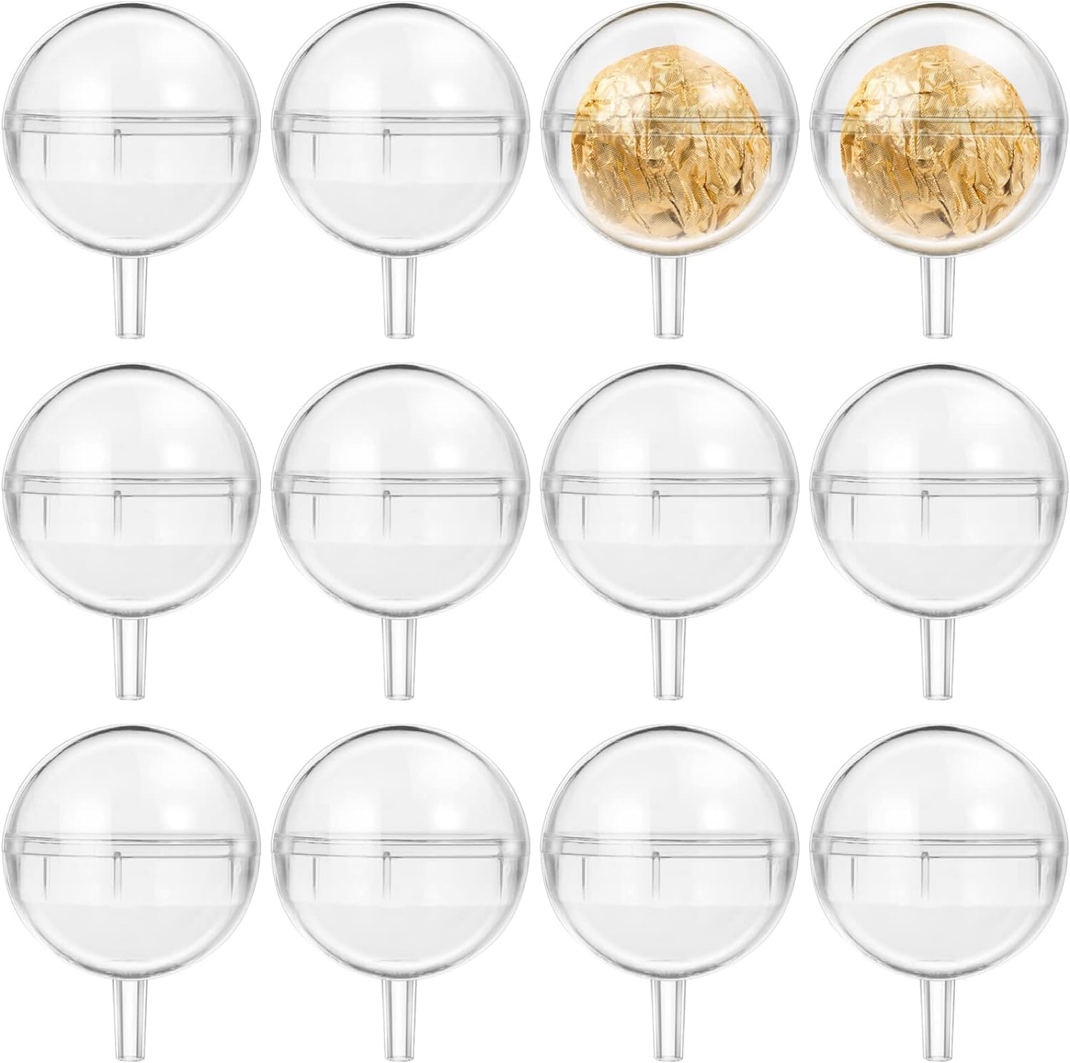Musaner 100Pcs Acrylic Chocolate Holder Candy Packaging Balls DIY Bouquet Accessories
