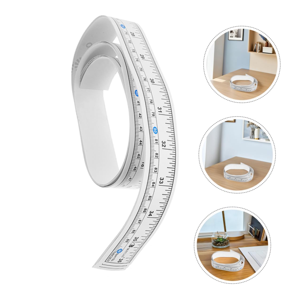 VICASKY 12pcs Self-Adhesive Fish Measuring Tape Dual Scale Ruler Stickers for Boats Kayaks and Fishing Rods Outdoor Measurement Tool