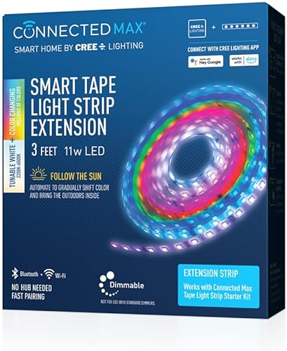 Miniatura 8 de Cree Connected Max - Kit de extensión de luz de cinta inteligente que cambia de color, 11 W, blanco sintonizable 2200K-6500K, 1 paquete