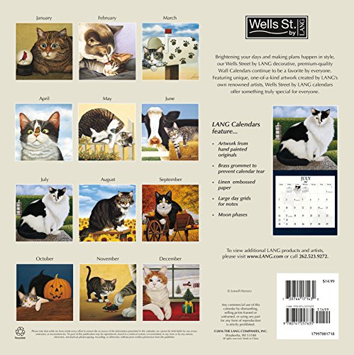 Wells Street By Lang 2017 Cats Wall Calendar, 12 X 12 Inches, January To December 2017 (17997001718) #TOP1