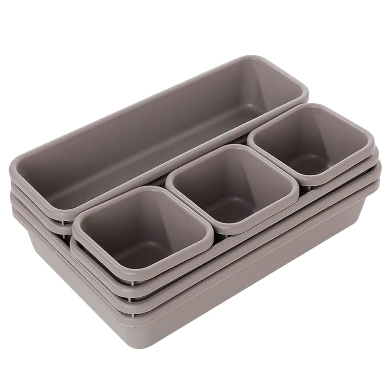 8 Stück verstellbare Schubladen-Organizer-Box-Tabletts Make-up-Kosmetik-Sonstiges-Teilerhalter Küche Badezimmer Schrank Schmuckschatulle Für Schminktisch(White)