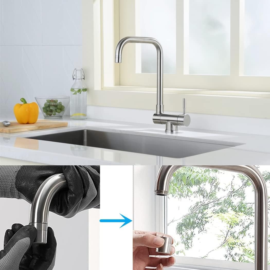 CECIPA Mitigeur Cuisine Rabattable avec 2 Jets, Robinet Cuisine Rabattable 180° Sous Fenêtre, Mitigeur Evier Cuisine Pliable avec Orientable 360°, Robinet Evier Cuisine Pliable en Acier Inox 304