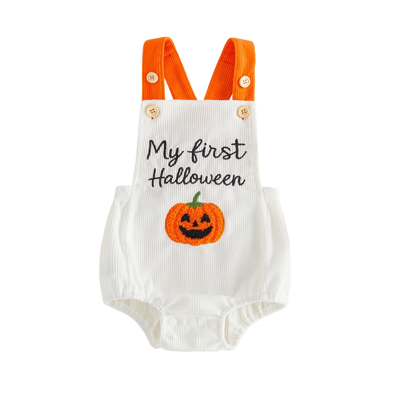 SANSIWU Toddler Boy Girls Halloween Outfits Infant Bee Pumpkin Bubble Romper Overalls Newborn Onesie Bodysuit Party Photoshoot Outfits (C-01, 0-3 Months) — image 1