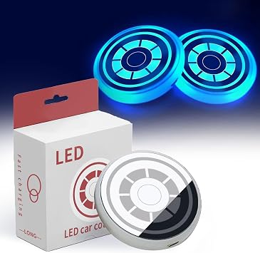 2PCS Car Cup Holder, Auto LED Cup Coaster Lights, Car Decoration Accessories
