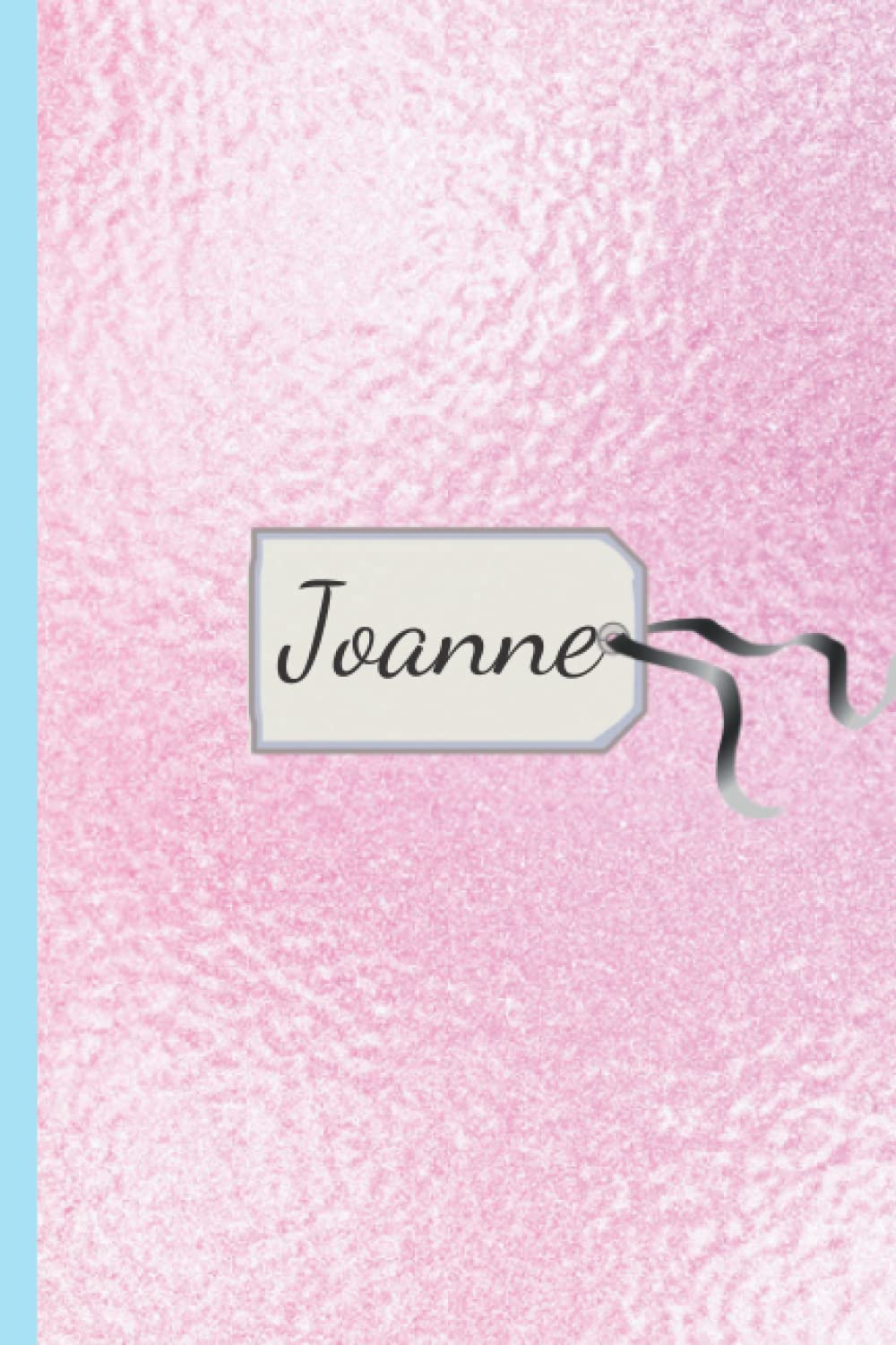 Joanne notebook: glossy pastel personalized notebook with pink butterfly