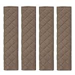 MIRKOO Car Seat Belt Cover Pad, 4-Pack Soft Car Safety Seat Belt Strap Shoulder Pad for Adults and Children, Suitable for Car Seat Belt, Backpack, Shoulder Bag, Laptop Computer Bag(4-Khaki)