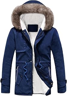 Giacca Invernale da Uomo Moda Taglie Forti Coppia Colletto Color Mimetico Cappotto Lungo Camicetta Imbottita in Cotone