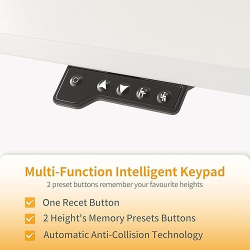 Miniatura 196 de FEZIBO - Escritorio eléctrico ajustable para trabajar sentado o de pie, 40 x 24 pulgadas, para oficina en casa, escritorio ergonómico para Negro