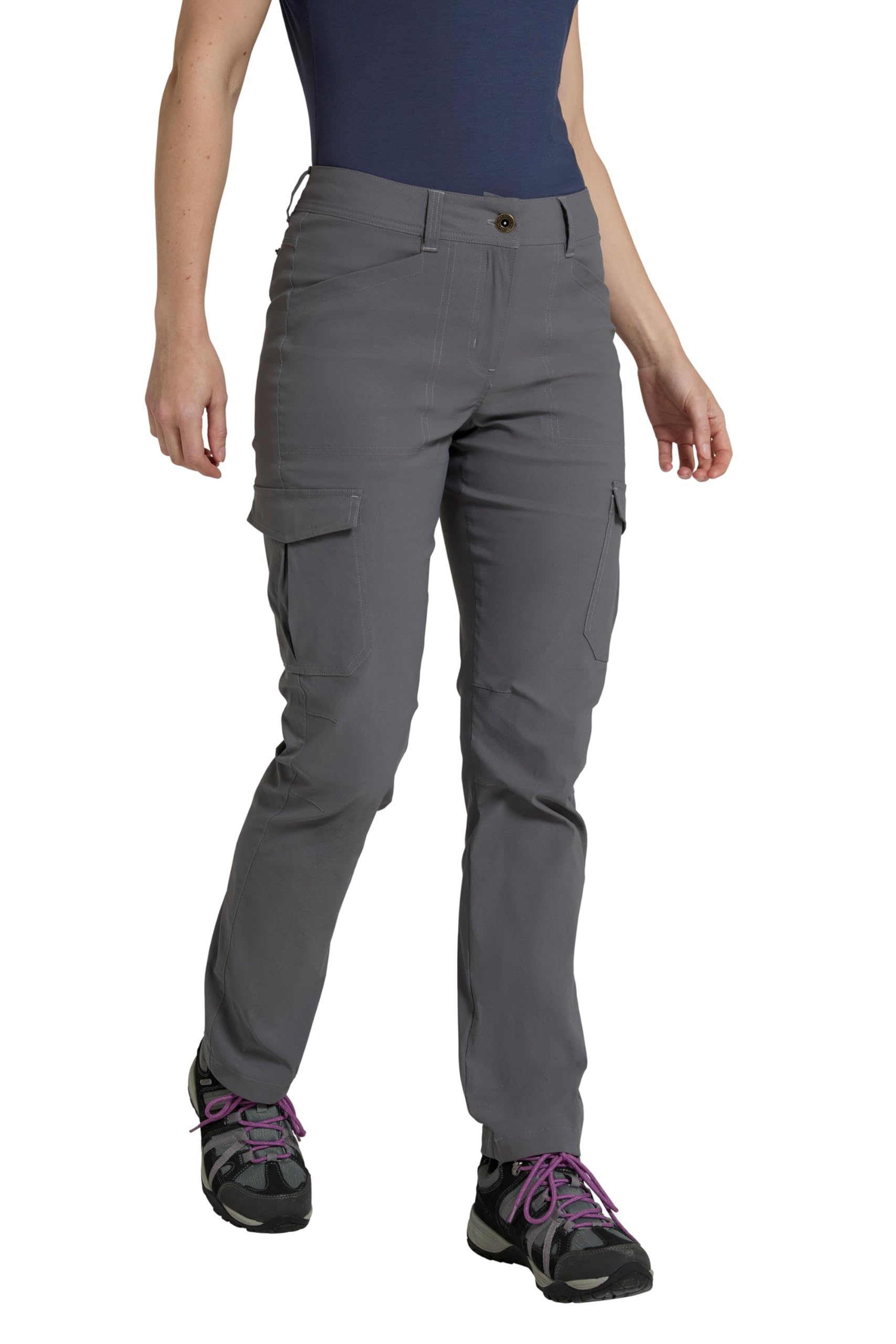 Mountain Warehouse Conniston Womens Cargo Trousers - Ladies Stretchy Quick Dry & UV Protect Pants - Spring Summer Walking, Hiking, Outdoors & Trekking Grey 10