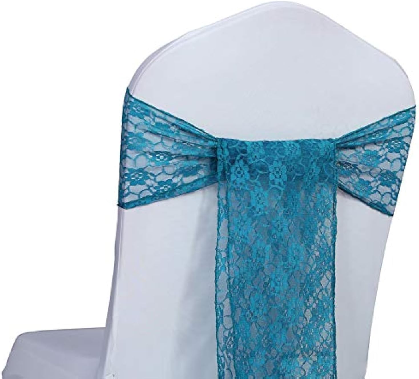 VDS Lace Chair Sashes Chair Cover Back Tie Floral Raschel Vintage Bows Ribbon for Wedding Birthday Graduation Engagement Event Party Banquet Venue Hotel Chair Decoration (25 Pieces) - Champagne