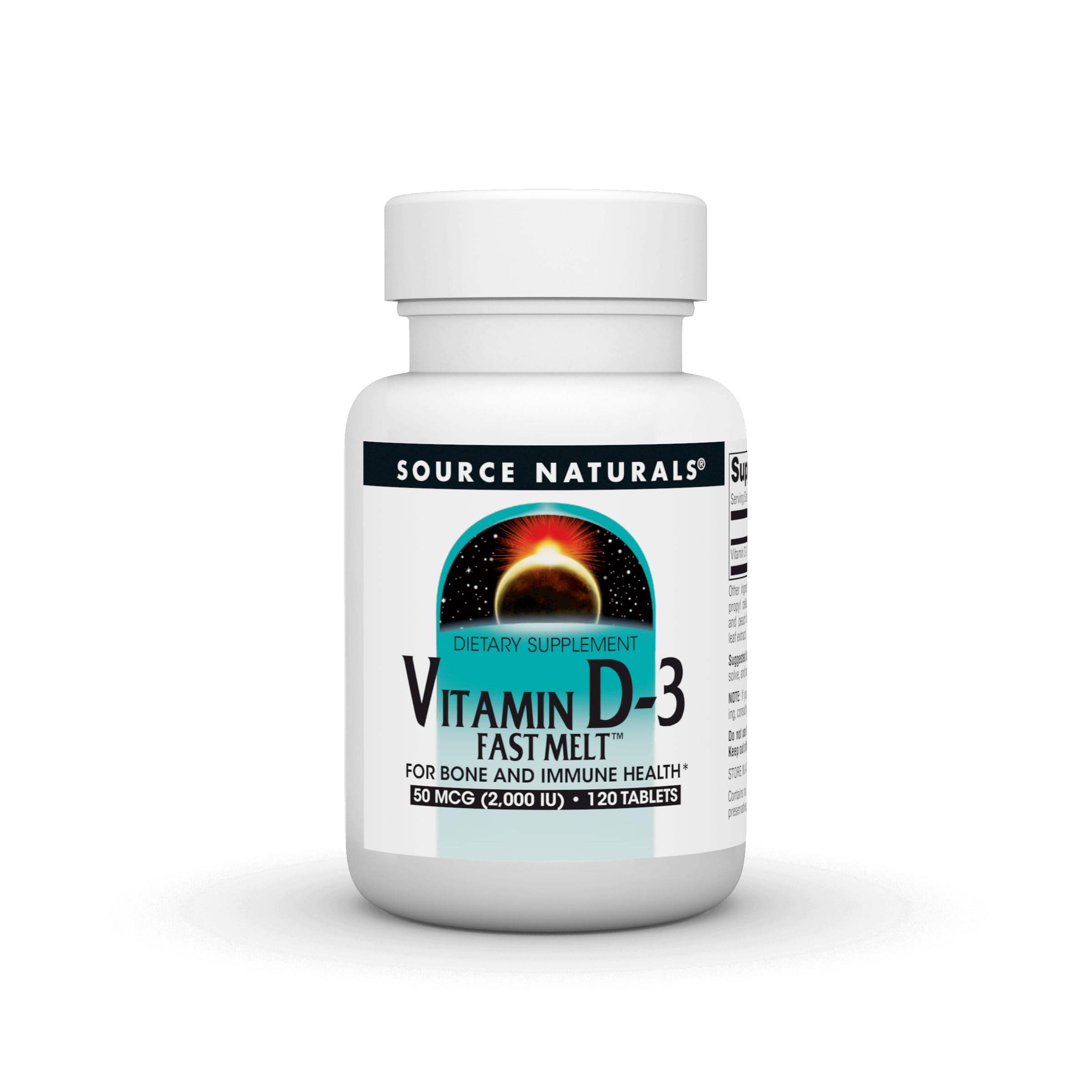 Source Naturals, Vitamin D-3 2000 IU - 120 Fast Melt Tablets 120 Count (Pack of 1)