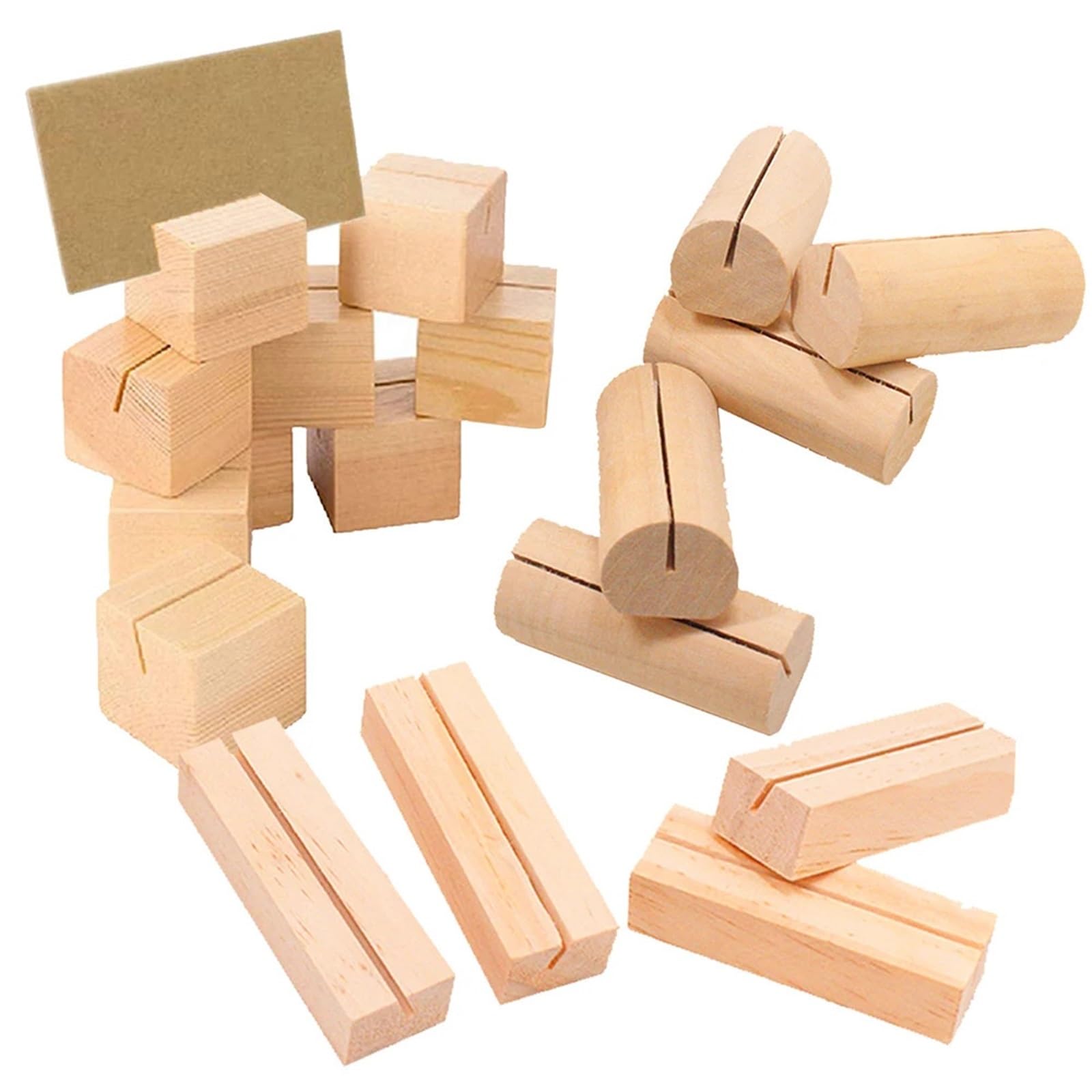 Confezione da 10 porta segnaposto in legno, cartolina fotografica for matrimoni rustici, feste di compleanno(20pcs,S)