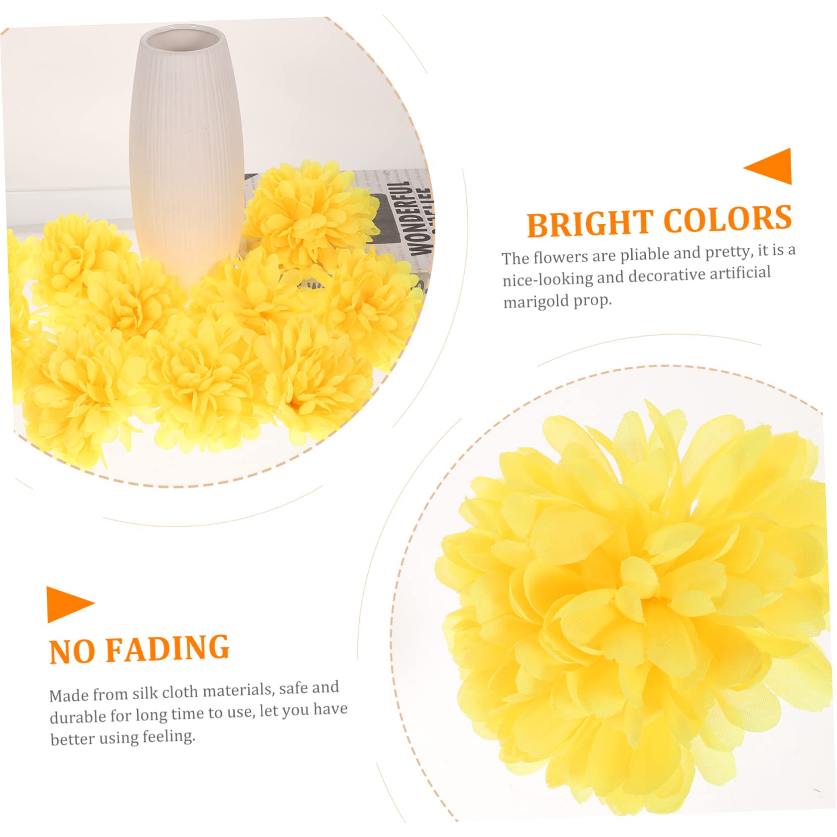30 Teste Di Calendula Artificiali Con Steli, Fiori Finti In Poliestere, Diametro 5 Cm, Per Decorazioni Giorno Dei Morti E Fai Da Te