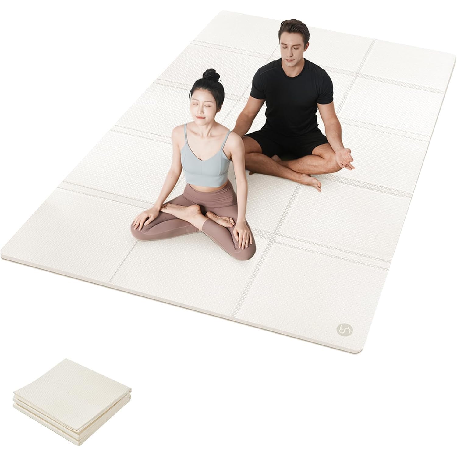 Esterilla de yoga plegable, antideslizante, portátil, esterilla de fitness 200 x 130 x 5 mm, esterilla de gimnasia para pilates, camping, deportes, viajes, TPE, plegable, esterilla de ejercicio