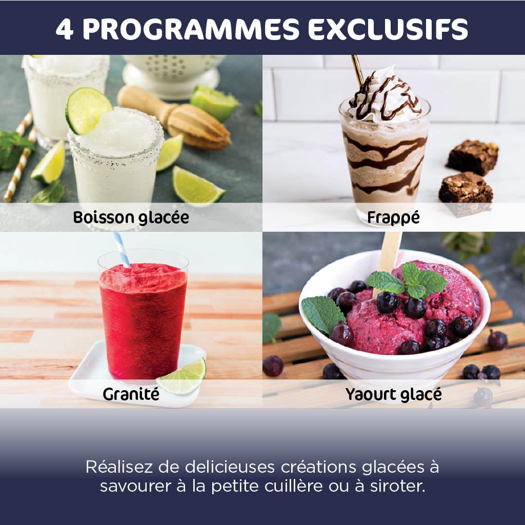 Ninja CREAMi Deluxe Machine a glace et sorbetière, 2 bacs, 10 fonctions, crème glacée, yaourts glacés, des milkshakes, des slush, Pièces amovibles lavables au lave-vaisselle, Stone/Or NC502EUSTGD