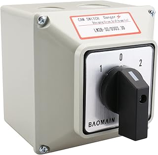 Baomain Universal Rotary Changeover Switch LW28-32/D303.3D with Master Switch Exterior Box 660V 32A 12 Position 3 Phase