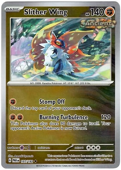 Pokemon - Slither Wing 107/182 - Paradox Rift - Reverse Foil - Single Card
