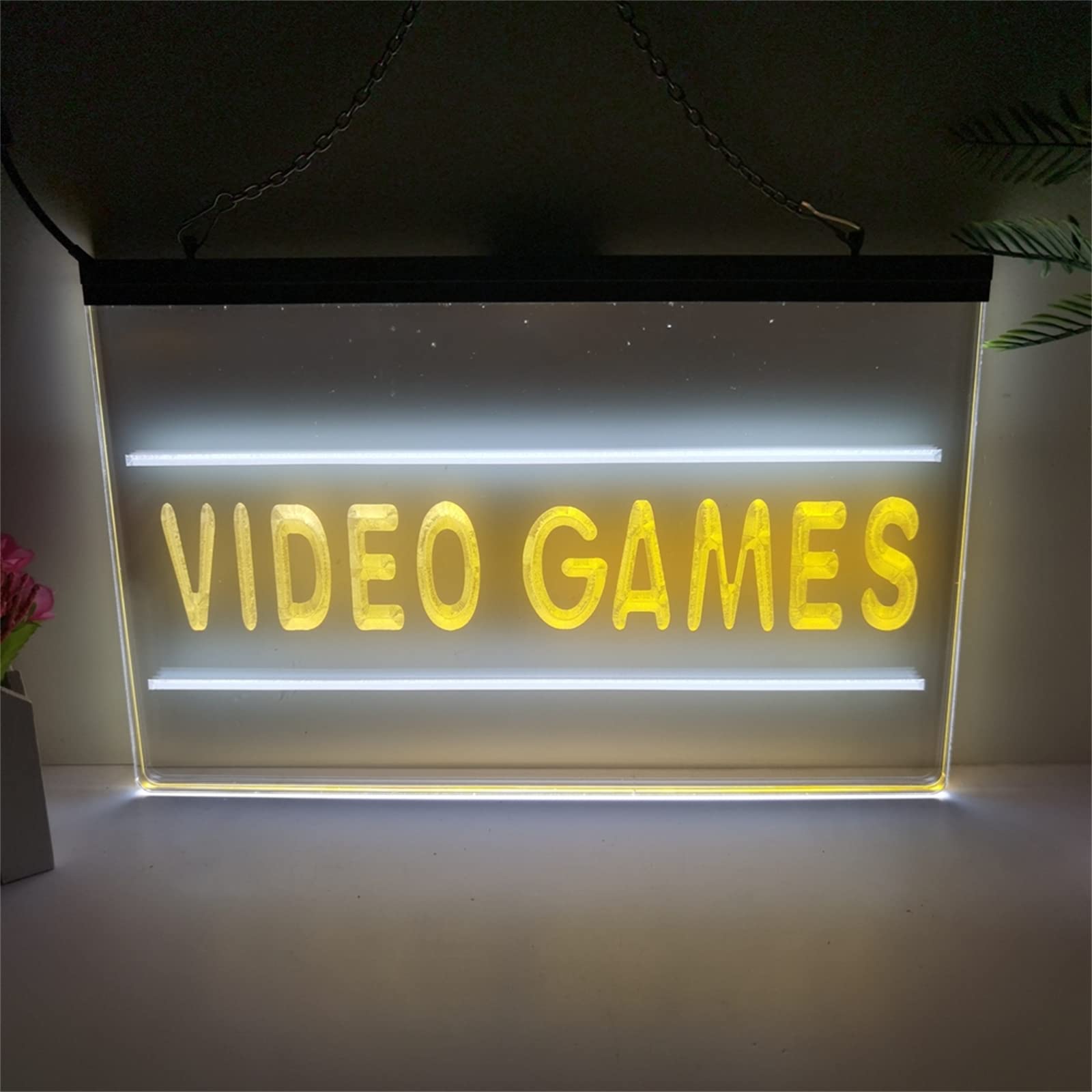 REWIS Videogiochi insegne al Neon a LED | Luci al neon dimmerabili a 3 livelli, alimentate tramite USB, ideali per decorare le pareti di sale cinematografiche.