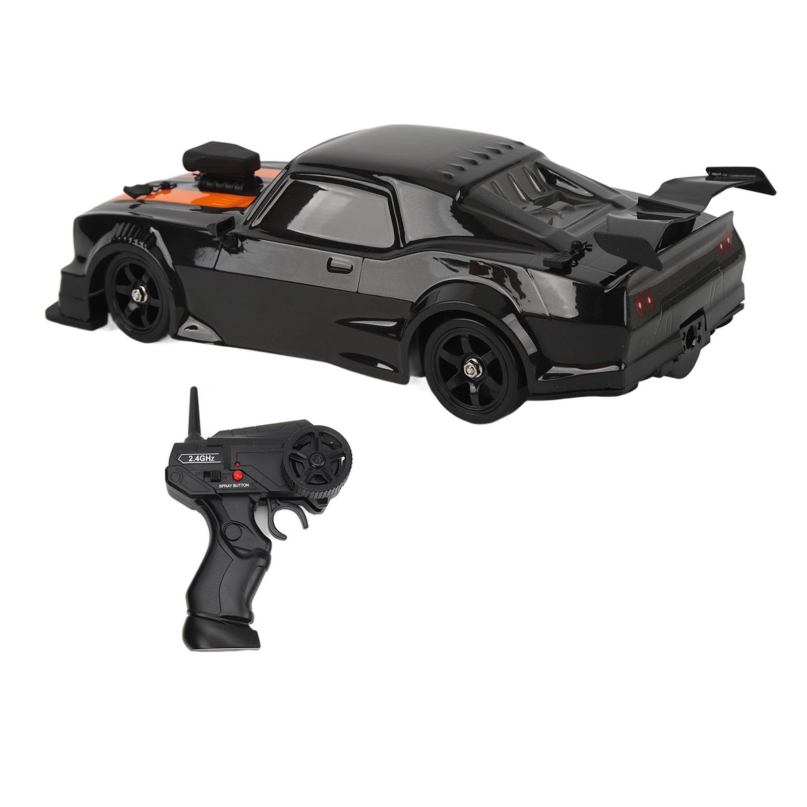 BuyWeek Coche Teledirigido RC Drift Car, 2,4 GHz 1:16 4WD 18 km/h con Luz LED para Adultos (Negro 2 Baterías)