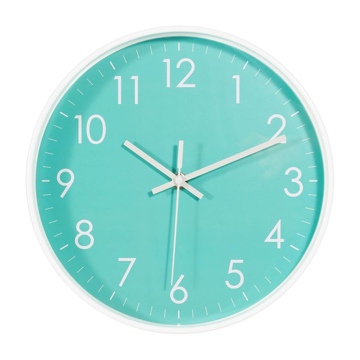 Indoor Silent Non-Ticking Quartz Modern Simple Wall Clock Digital Quiet Sweep Movement Office/Kitchen/School/Living Room Decor 10 Inch