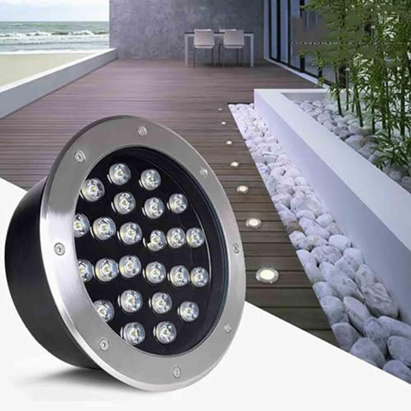 Spot LED encastrable extérieur 24W puissant éclairage jardin étanche